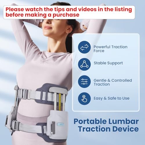 HOTMUZ Manual Lumbar Traction Device for Lower Back Pain Relief